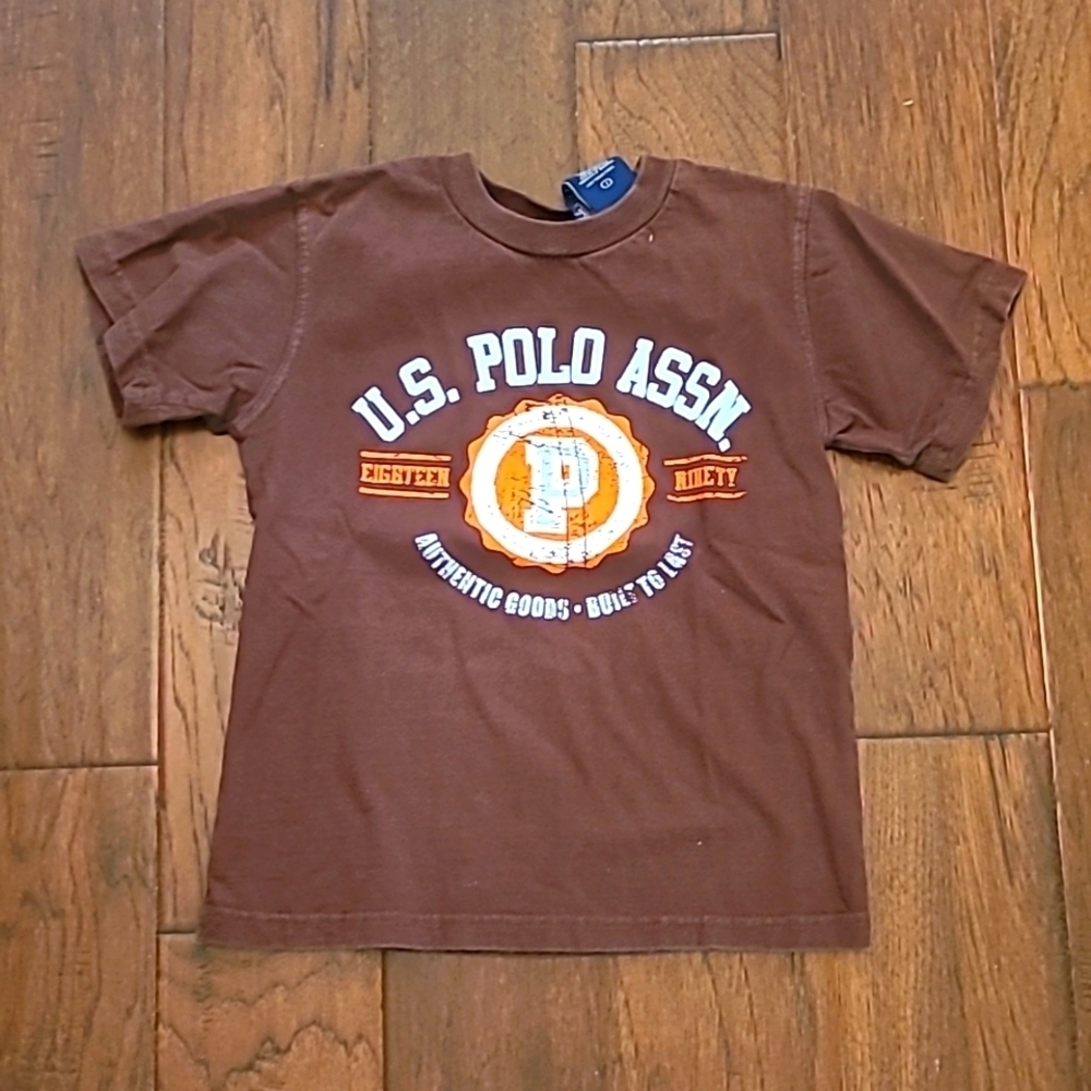 ๐ฅ3for$12๐ฅ US Polo Association boy's brown shirt size 7